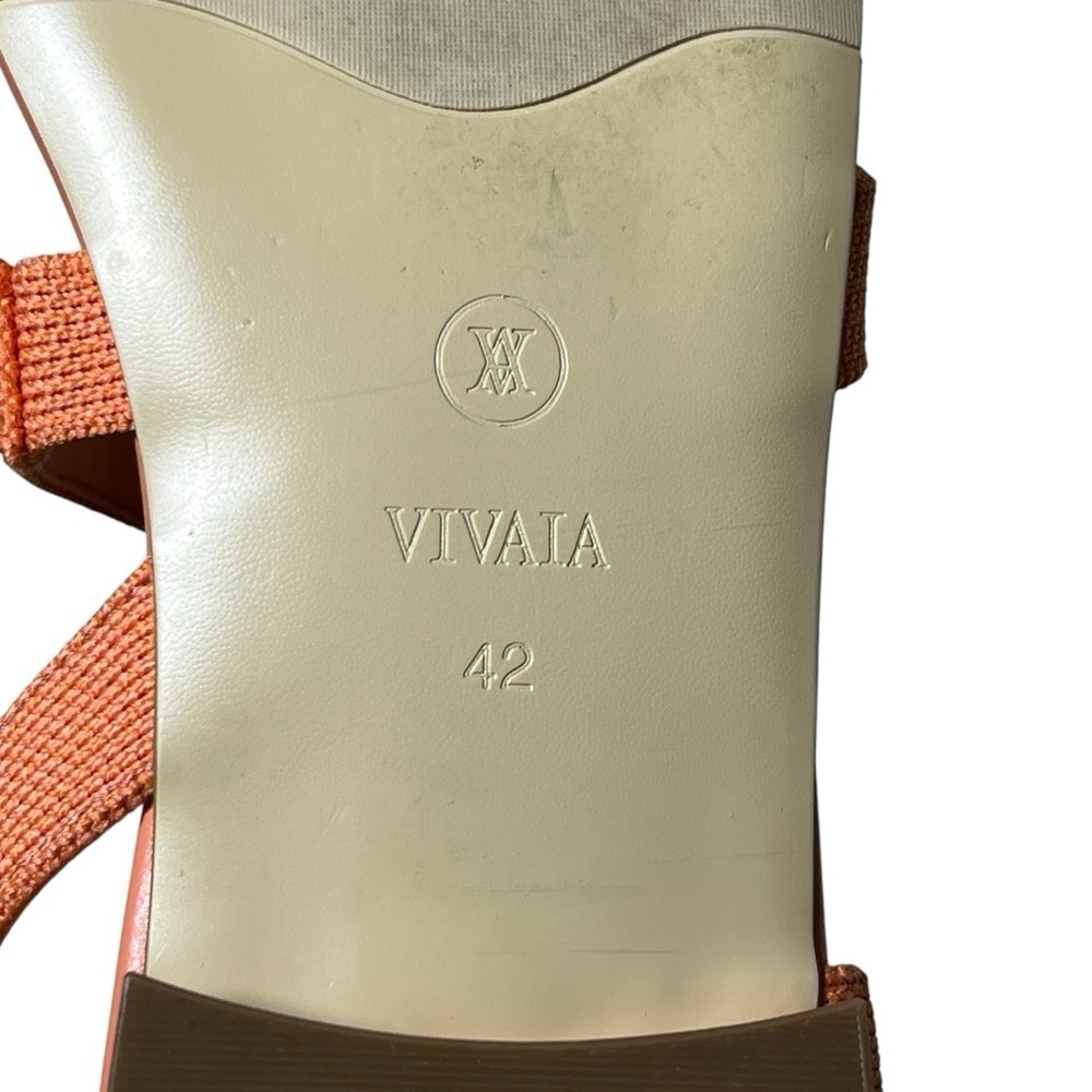 Vivaia Sandals Size 42 / 10.5 Summer Round Toe in Salmon Pink Slingback Strappy - Picture 10 of 11